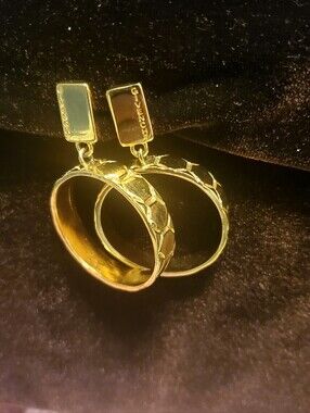Givenchy Gold Textured Hoop Drop Earrings - Gold